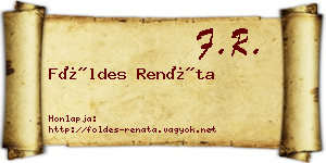 Földes Renáta névjegykártya